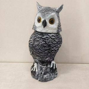 Owl Decoys To Scare Birds Away Solar Powered Owl With Rotating Head And Sound With Light Outdoor Decoration