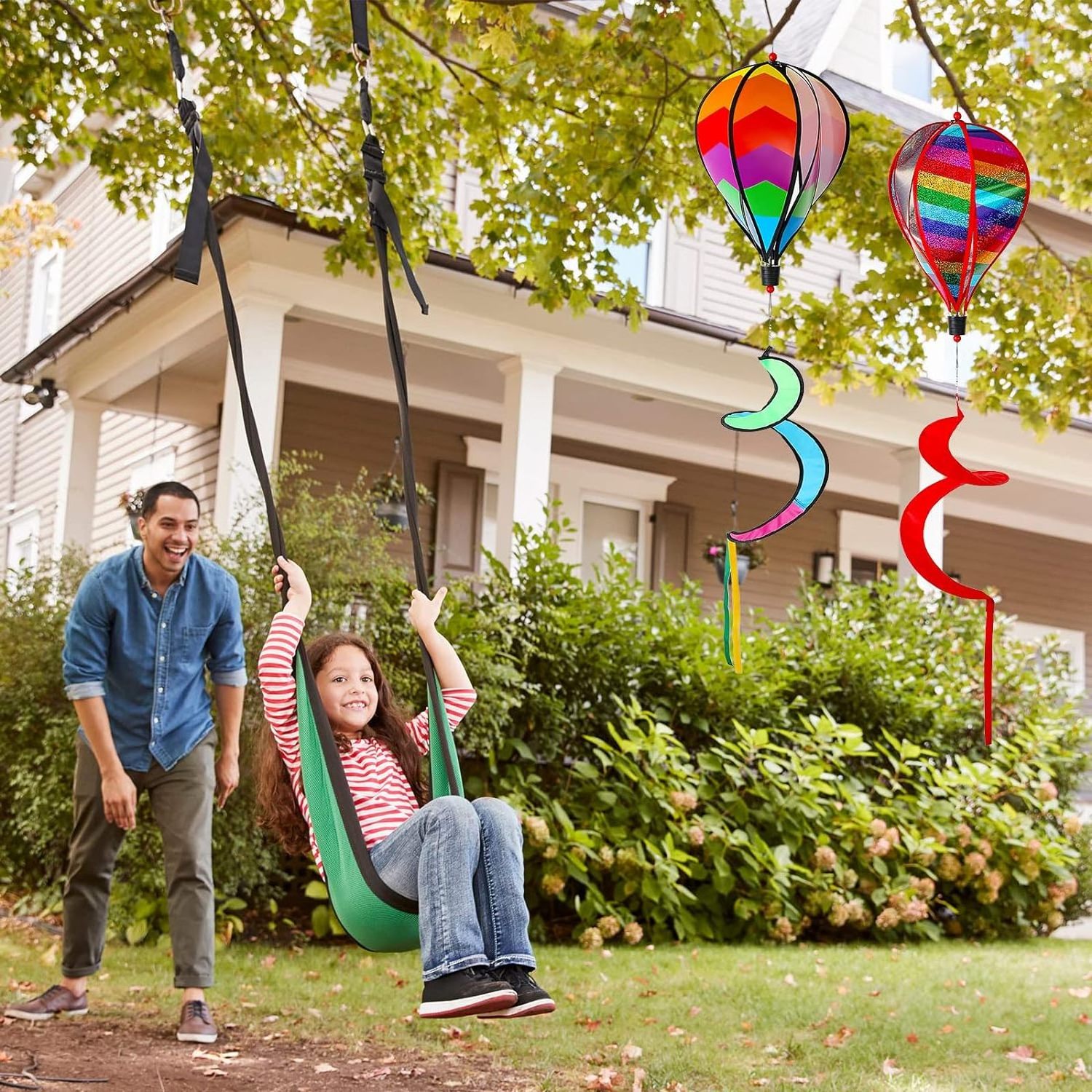 Garden Windmill Hot Air Balloons Windmill Wind Spinner For Wind Twister Hanging Decoration