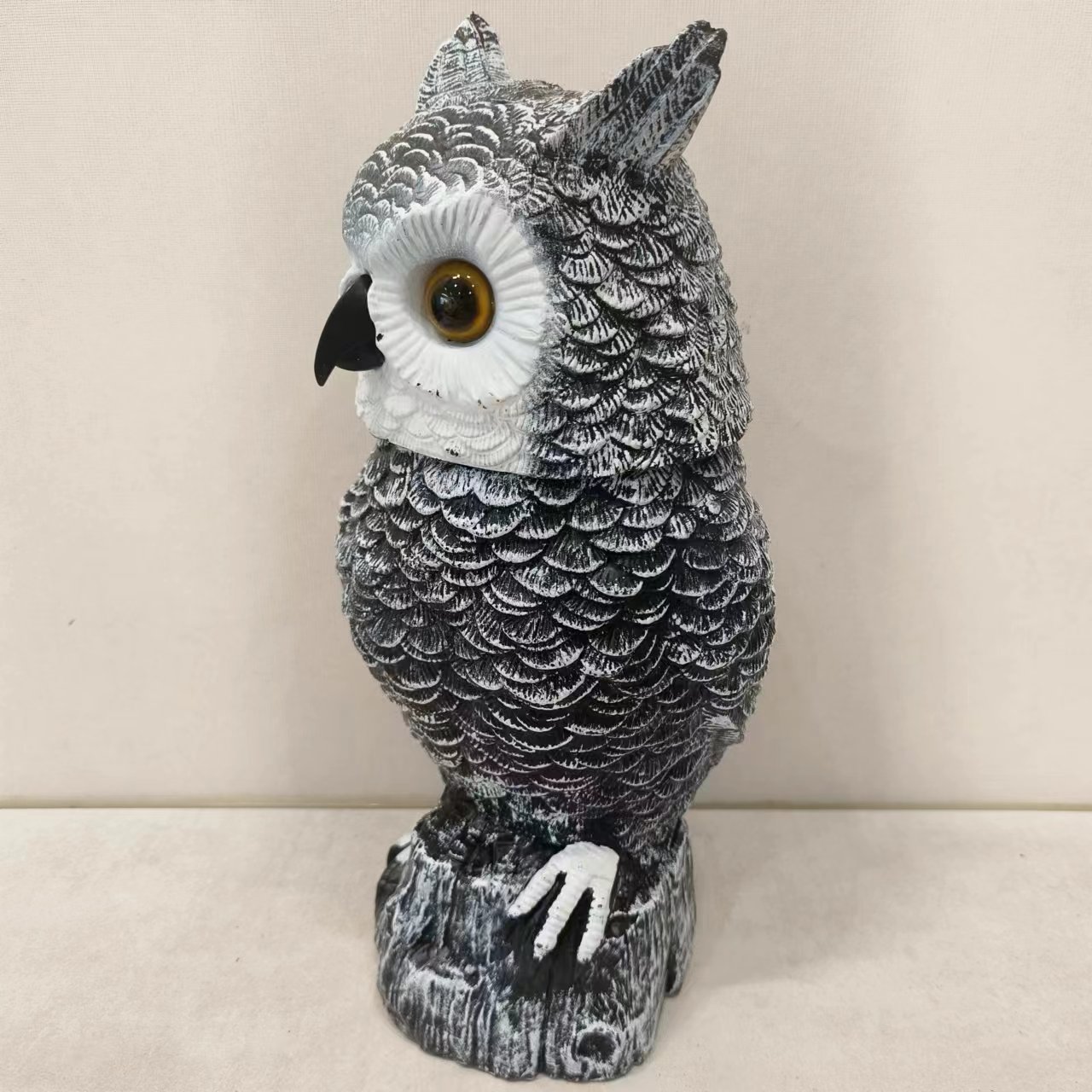 Owl Decoys To Scare Birds Away Solar Powered Owl With Rotating Head And Sound With Light Outdoor Decoration