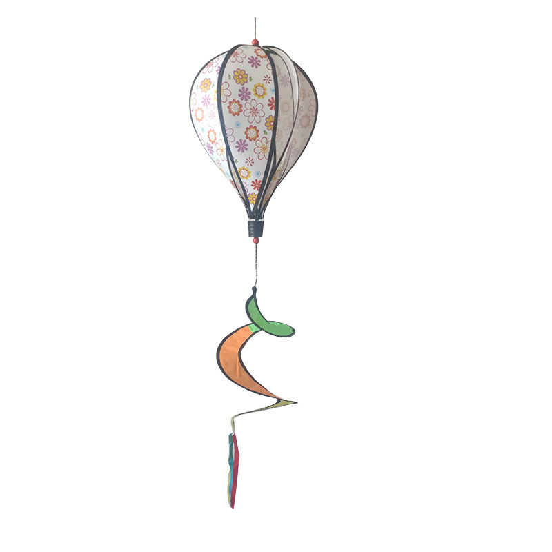 Hot Air Balloon Wind Spinner Rotating Sequins Windmill Wind Chimes Rainbow For Wind Twister Hanging Decoration