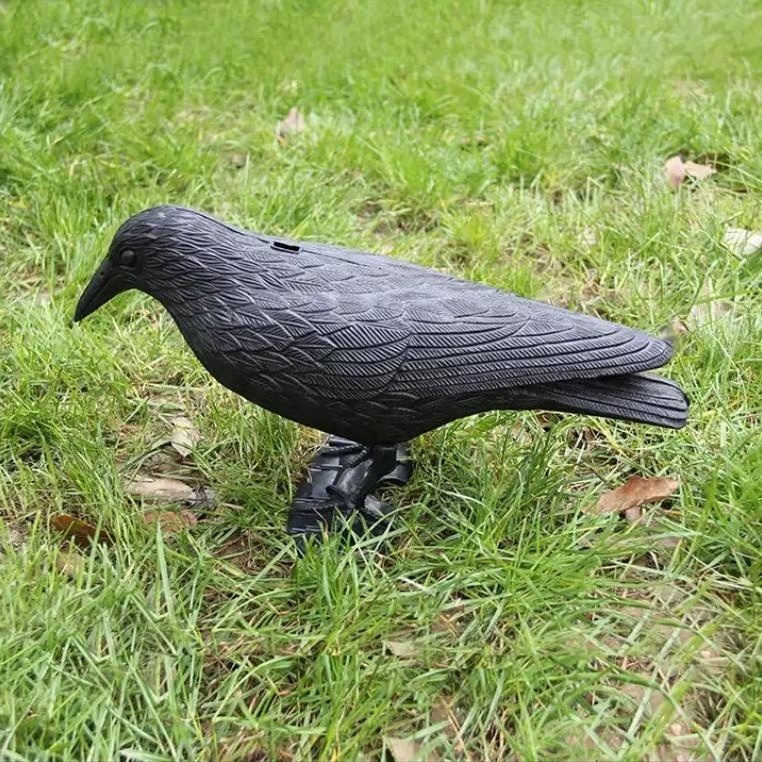 Wholesale Outdoor Hunting Garden Artificial Decoy Crows Black Plastic Crow For Scare Away Birds