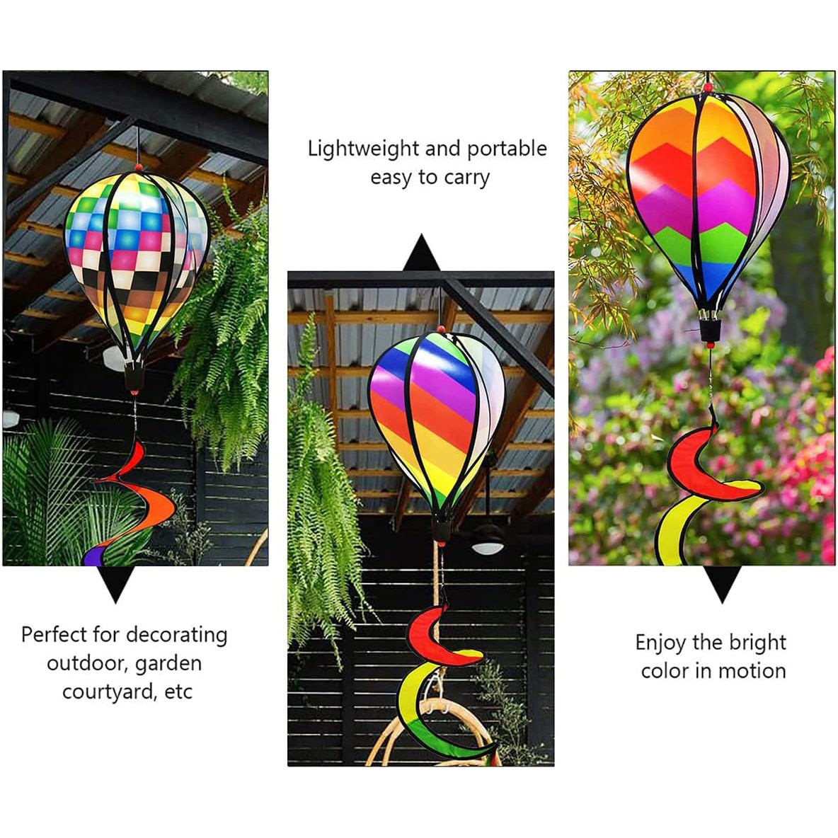 Hot Air Balloons Ornaments Windmill Spiral Wind Spinner For Home Garden Decoration