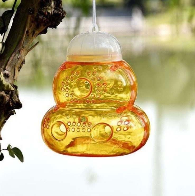 Best Sale 2024 No Leaking Plastic Hanging Yellow Wasp Traps Bottle Bee Trap Fly Catcher Fly Traps