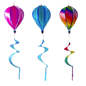 Hot Air Balloon Wind Spinner Rotating Sequins Windmill Wind Chimes Rainbow For Wind Twister Hanging Decoration