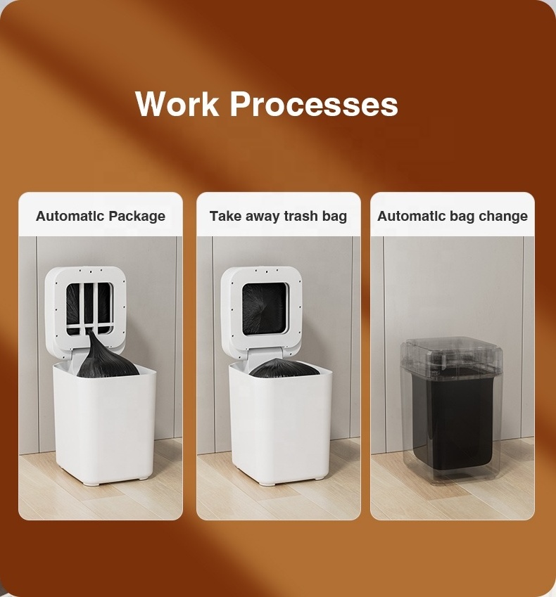 Automatic Self Package Seal Change Smart Trash Can Garbage Bin Induction Sensor 17L Waste Recycle Pop Up Lid JustBeEasy Jiabiyi