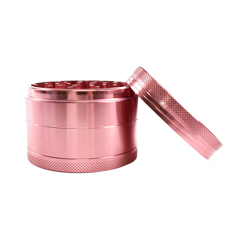 custom laser anodized 4pc 50mm 63mm spice smoke girls aluminium pink herb grinder with logo