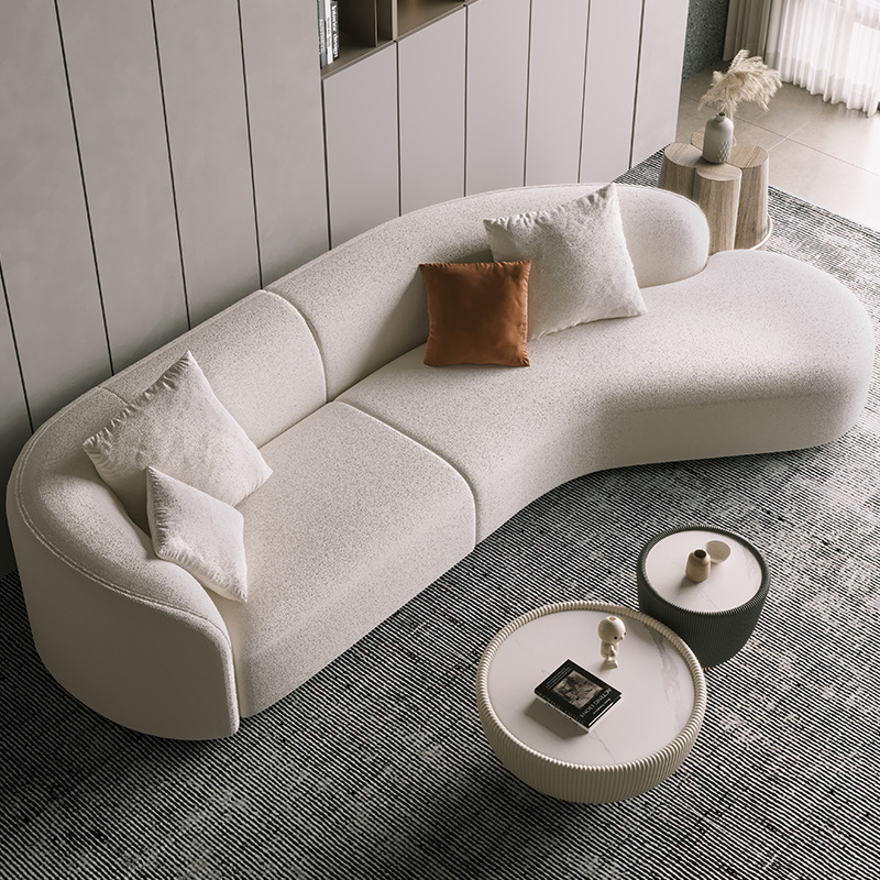 home sofa set furniture couches luxury living room minimalist white nordic modern boucle couch fabrics semi round sofa