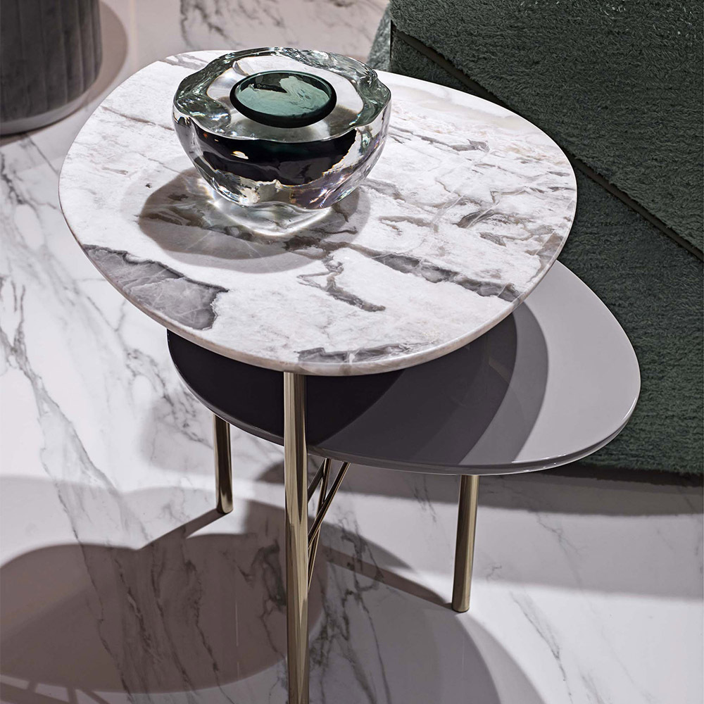 Italian light luxury modern coffee natural marble hotel side tables for living room luxury