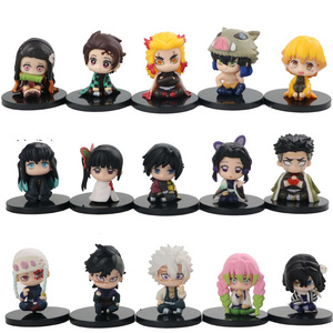 Anime Action Figure Demon Slayer Sitting Kimetsu No Yaiba Stove Door Tanjirou Nezuko Shanyi Cartoon Doll Gashapon