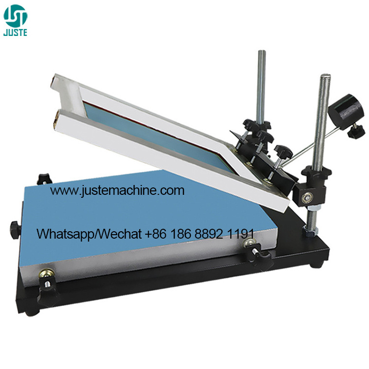 Manual Flat bed Silk Screen Printing Machine Price 1 Station Micro Registration Print Screen Printer