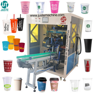 Plastic Paper Cup Screen Printer Full Automatic Large Format Silk Screen Printing Machine For Odd Shape Mugs Silicone Wristband