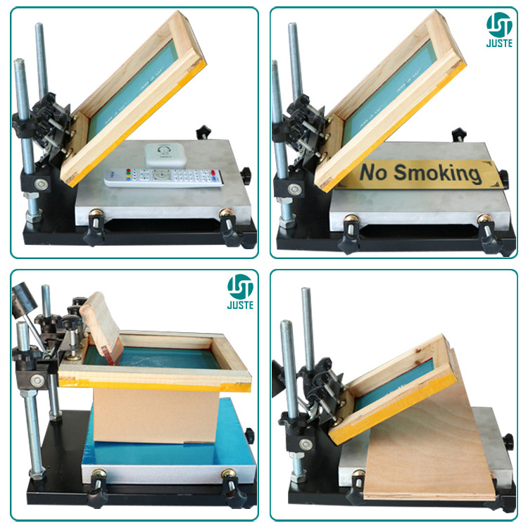 Manual Flat bed Silk Screen Printing Machine Price 1 Station Micro Registration Print Screen Printer