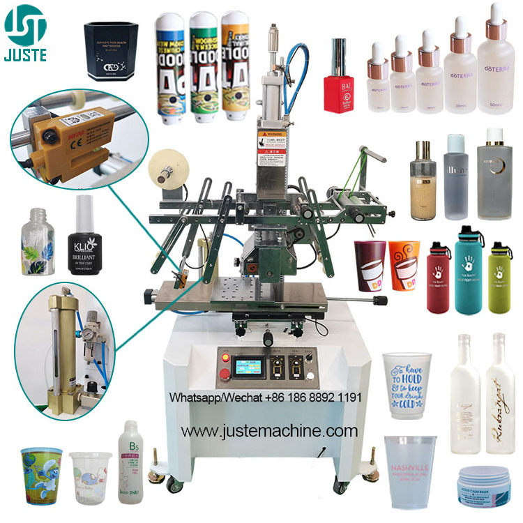 Plastic Glass Bottle Heat Transfer Hot Foil Stamping Machine Automatic Digital Roll Heat Press Printer For Round Paper Cup Cap