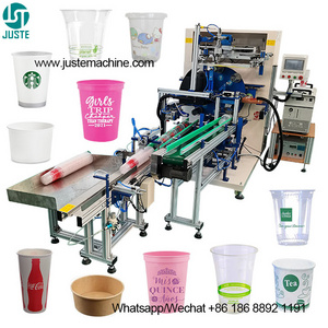 Paper Cup Silk Screen Printing Machine Full Automatic Loading PET PP Cup Screen Printer For Plastic Water Coffee Cup