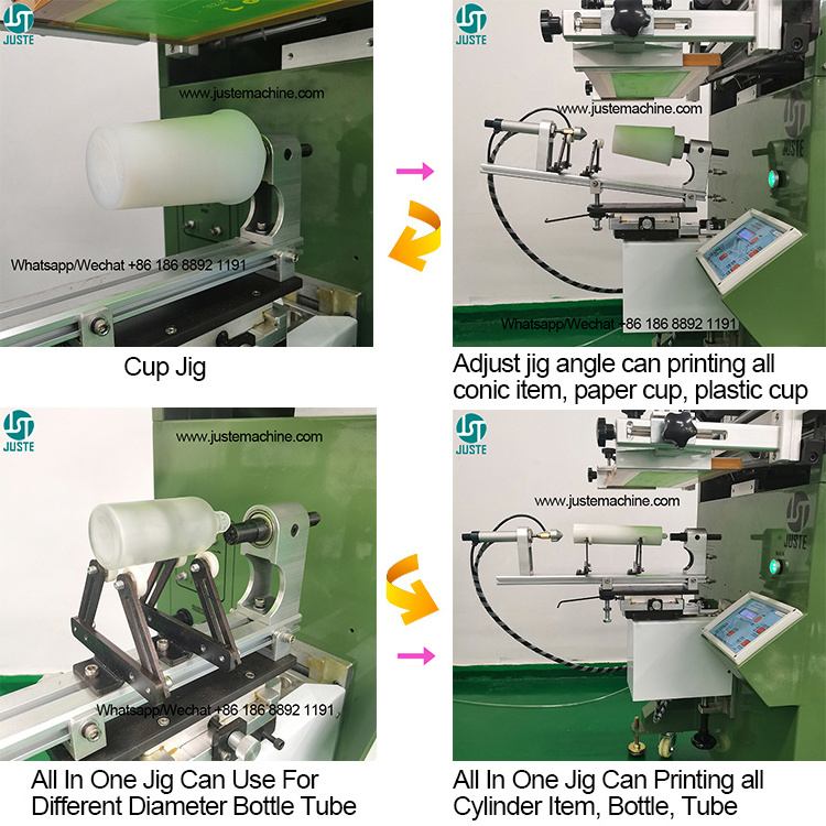 Digital Conical Cylinders Screen Printer Automatic Rotating Silk Screen Printing Machine For Small Bottle Cup Plastic Honey Jars