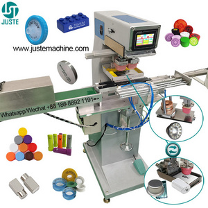 Custom Pad Printer Sanitary Servo Shutter Parts Pad Printing Machine With Vibratory Bowl Feeder For Pencil Satellite Deep Dish