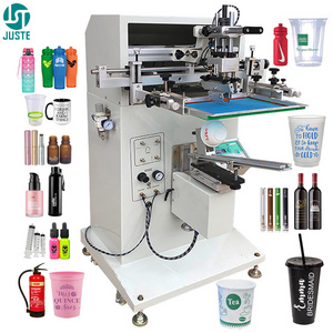 Digital Conical Cylinders Screen Printer Automatic Rotating Silk Screen Printing Machine For Small Bottle Cup Plastic Honey Jars