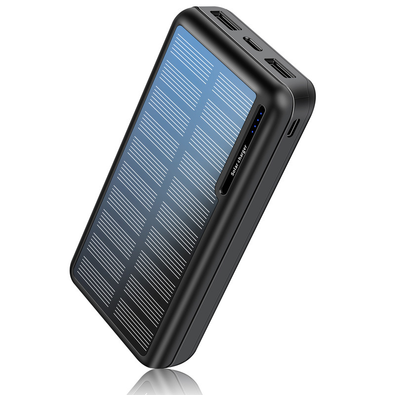 Portable Solar Panel Power Bank 20000mah Waterproof Fast Charger Travel Powerbank