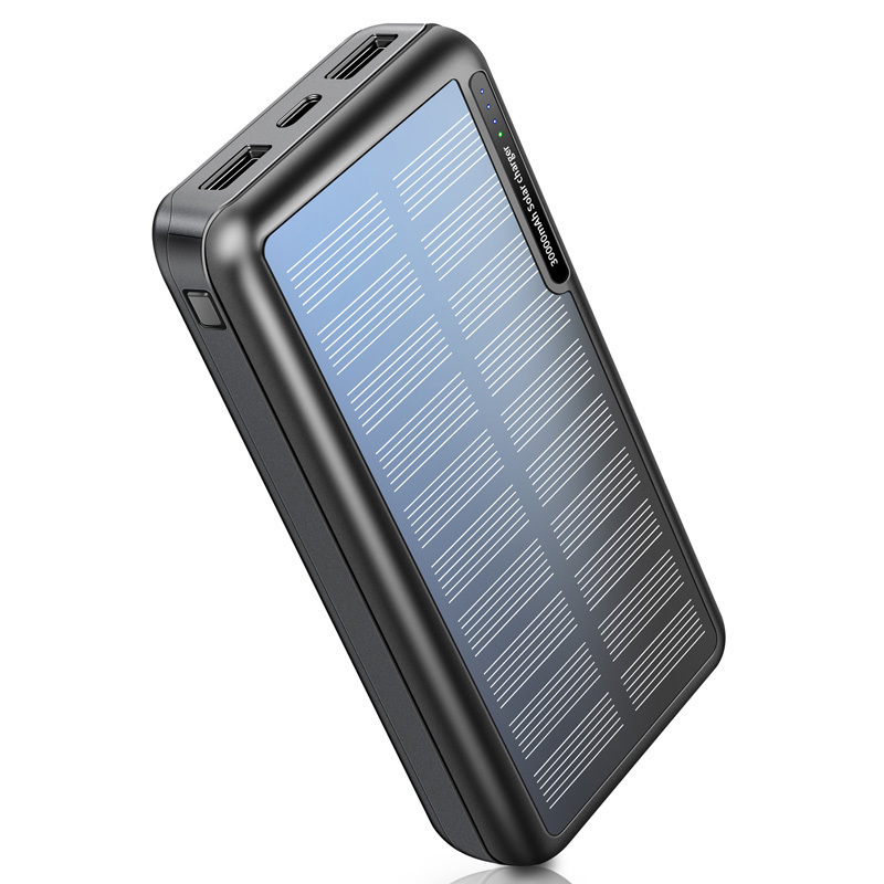 Portable Solar Panel Power Bank 20000mah Waterproof Fast Charger Travel Powerbank