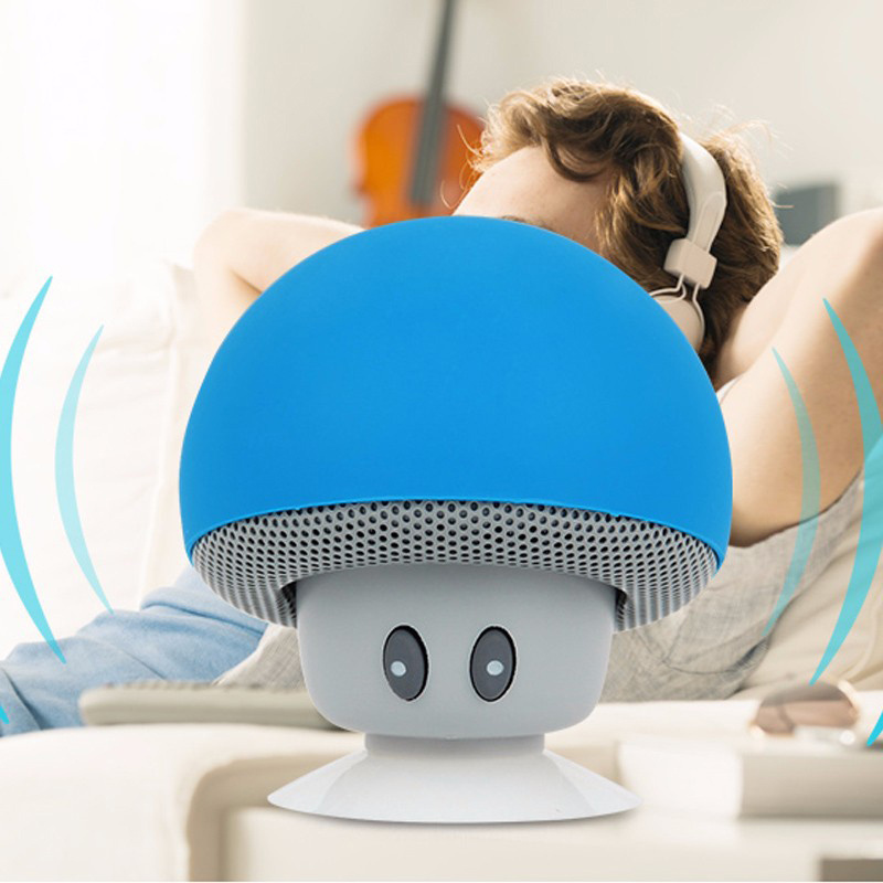 Cute Portable Shower Mushrooms Sucker Waterproof Wireless Bluetooths Speaker Mobile Phone Car Mini Speaker