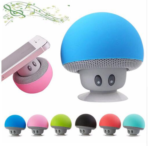 Cute Portable Shower Mushrooms Sucker Waterproof Wireless Bluetooths Speaker Mobile Phone Car Mini Speaker