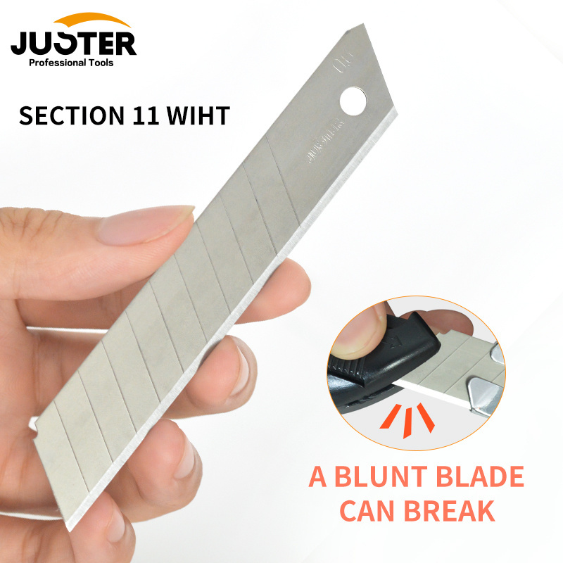 JUSTER Hot sale 10 pieces/box Utility knife blade 18mm snap off cutter knife blade