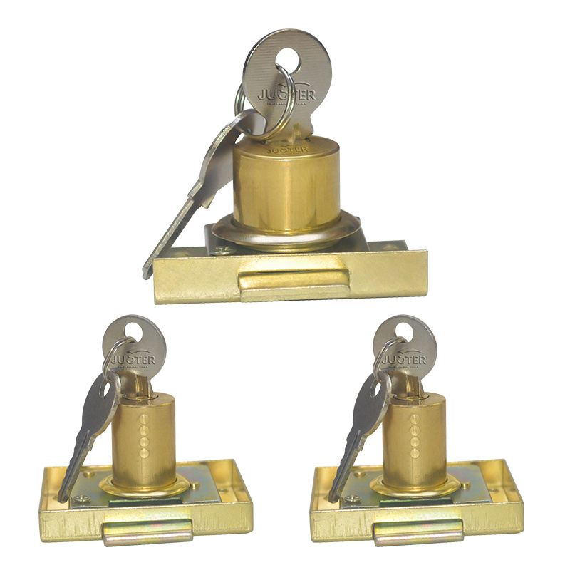 Gold Drawer Lock for Furniture Desk Wooden Bedroom copper lock core With 2 pcs keys Modern Nickel Plated Office Wardrobe Locks