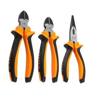 2022 new JUSTER high carbon steel pliers 6inch Combination Long Nose Plier quenching treatment two-color handle ergonomic design