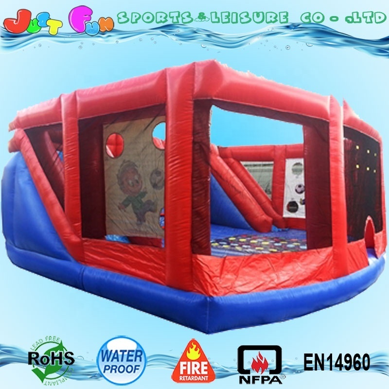 Inflatable interactive adults sports games twist with basketball hoop and and slide gladiator joust for adults