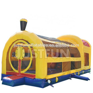 Very fun 33ft length inflatable train obsctale course for sale