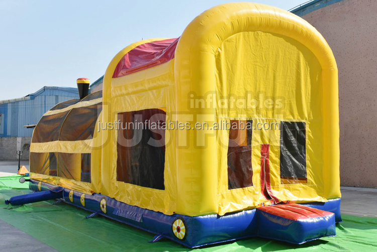 Very fun 33ft length inflatable train obsctale course for sale