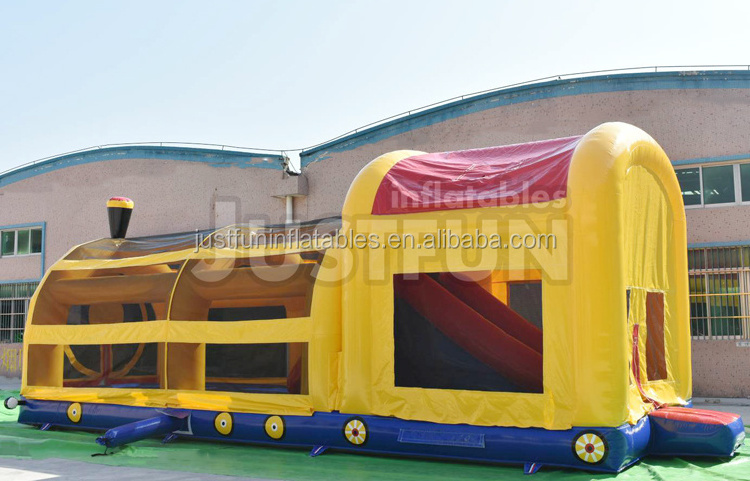 Very fun 33ft length inflatable train obsctale course for sale