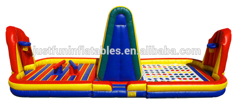 new design Commercial Bungee & Joust Combo Interactive Inflatable games inflatable volleyball court for sale