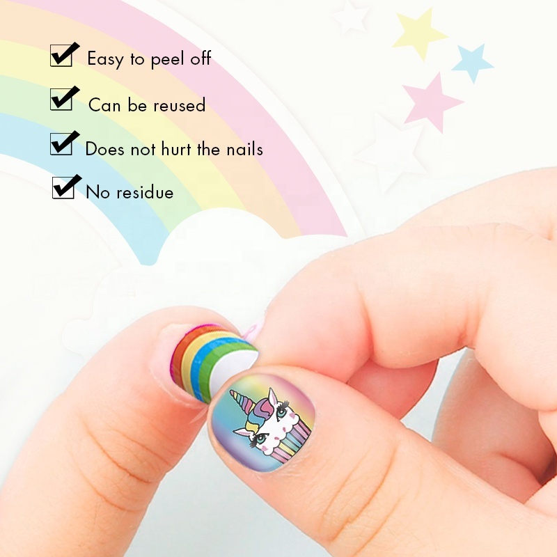 Kids Press on Nails Children Fake Nails Artificial Nail Tips Girls Full Cover Short False Fingernails for Girls Kids designs