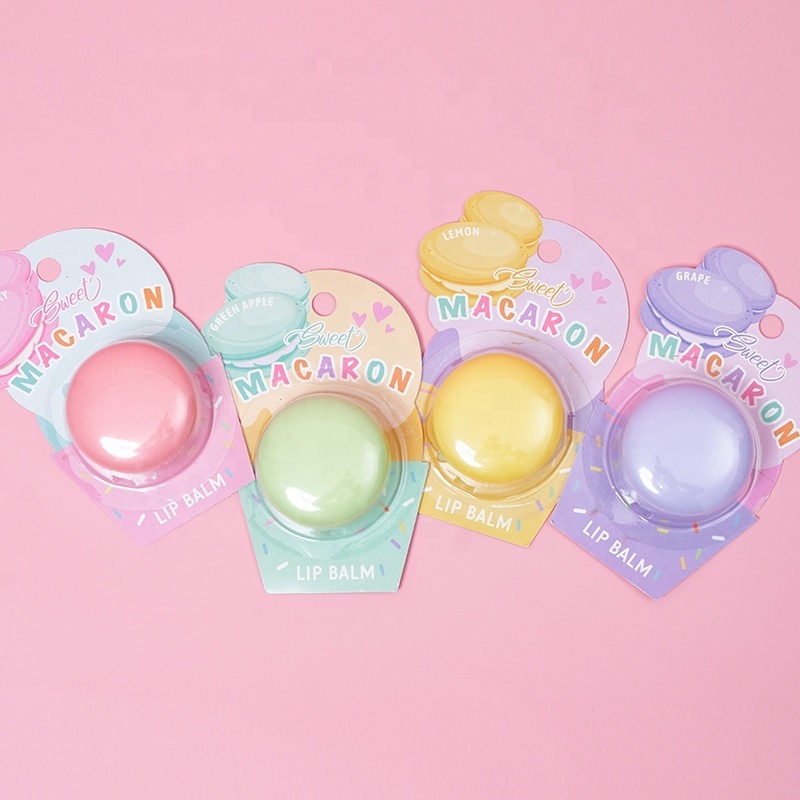 Long Lasting Cute Macarons Lip Balm Custom Logo Lip Repair for Kids Hydrating Private Label Lip Balm