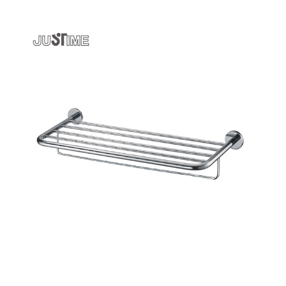 JUSTIME Stylish 600mm Polished Chrome Multifunction Bath Towel Rack