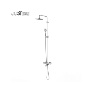 JUSTIME Brass Exposed Thermostatic Head Shower and Bath Shower Faucet For Hotel/Home Using