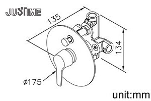 JUSTIME Modern Hot and Cold Water Brass Shower Mixer Valve Balanced Valve