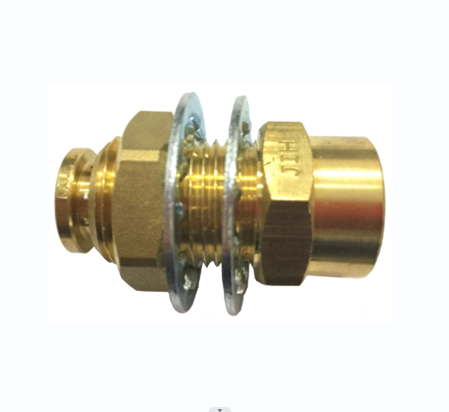 Female Bulkhead Union Push to Union  Push to connect union  SAE/DOT Air Brake Brass Fittings for Heavy Duty Vehicle Nylon