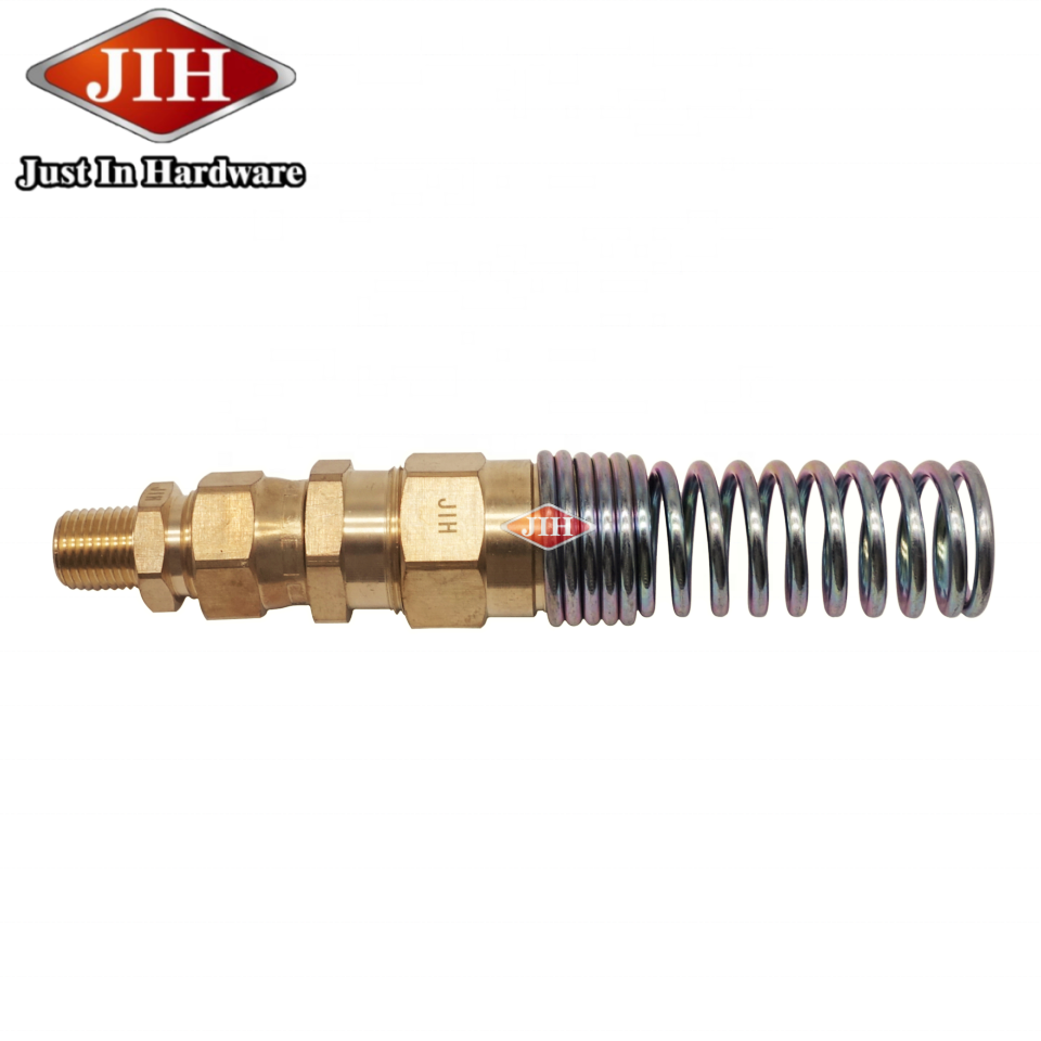 Nut and spring for rubber air brake assembly  SAE/DOT Air Brake Brass Fittings for Hose Ends Rubber Hose ID 3/8