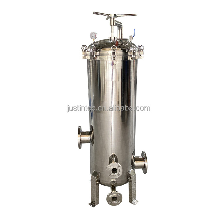 Brackish water 40inch 60-120 TPH 3 Elements Stainless Steel High Flow Filter Housing