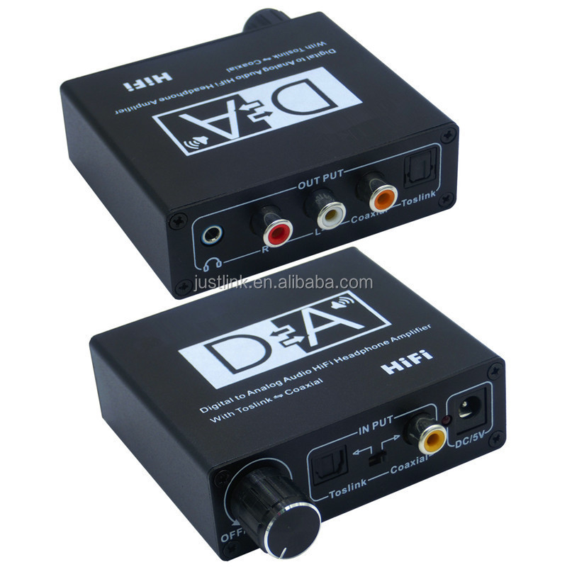 Optical Toslink to Analog HiFi Amplifier / Coaxial to Optical 3.5mm L/R Digital to Analog Audio Converter with Volume Control