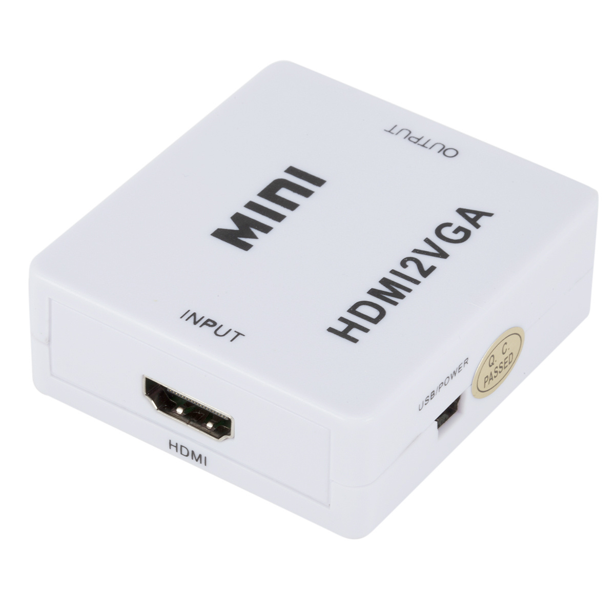 Mini HDMI to VGA HDMI2VGA Adapter Full HD1080P HDMI to VGA Audio HD HDTV Video for PC Laptop Converter White Wholesale 2021