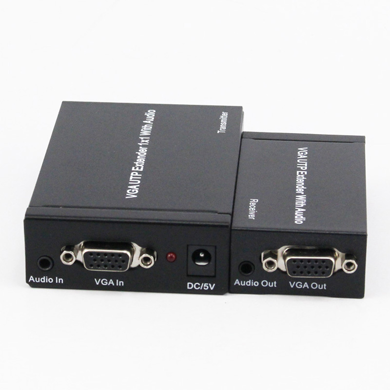 VGA-300HD Industrial Grade VGA Extensor Expanded Video Audio Transmitter Receiver 300m 1080P RJ45 Cat5e VGA UTP Extender