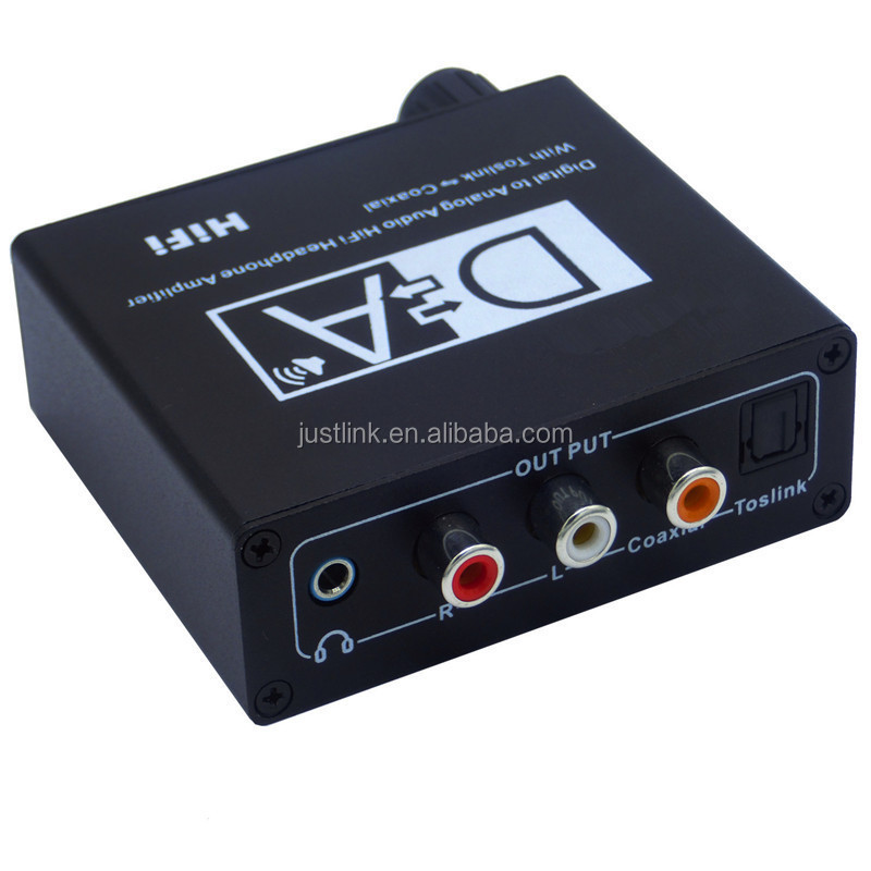 Optical Toslink to Analog HiFi Amplifier / Coaxial to Optical 3.5mm L/R Digital to Analog Audio Converter with Volume Control