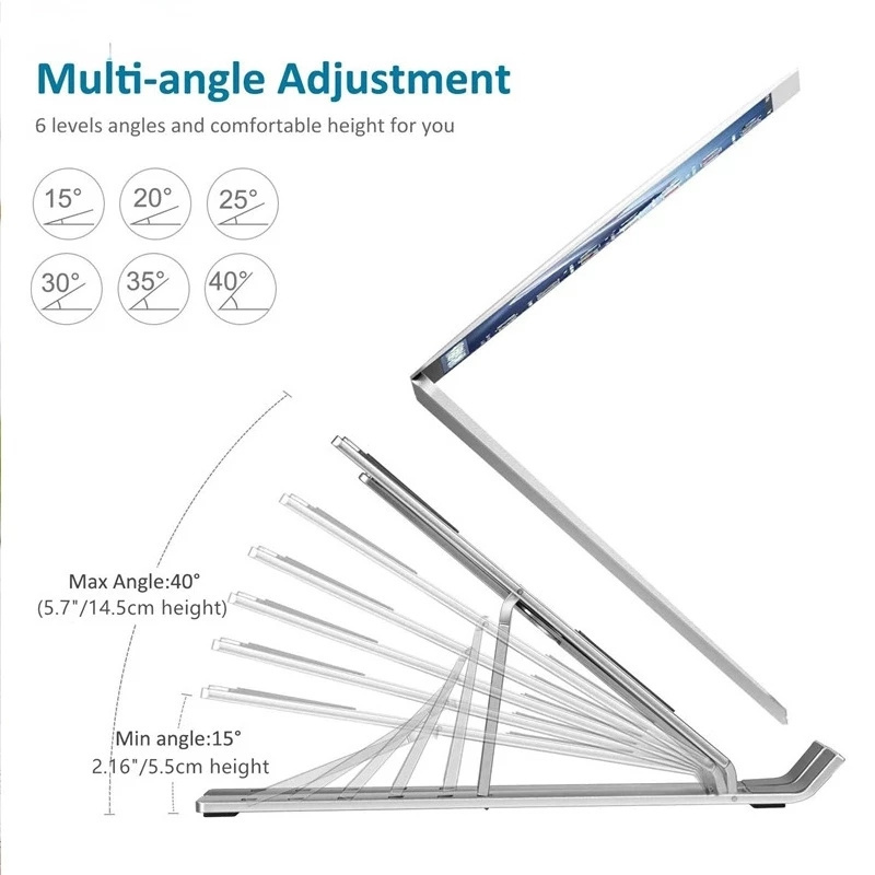 Foldable Laptop Stand Aluminium Alloy Adjustable Laptop Holder Tablet Stand Portable Laptop Stand For Macbook Pro Air iPad Pro