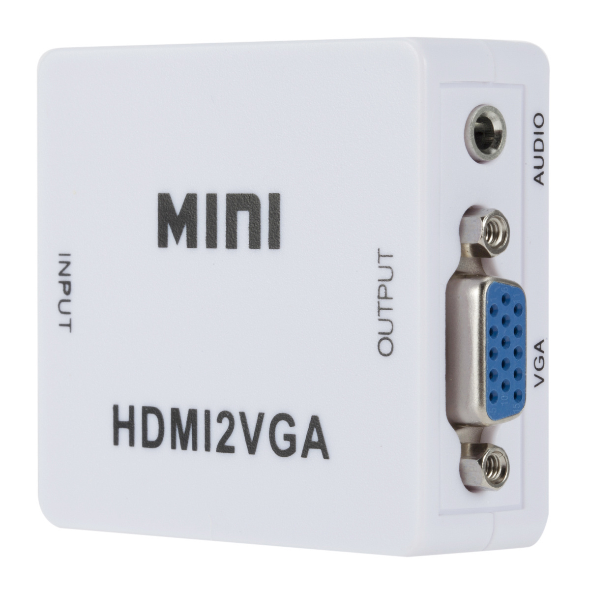 Mini HDMI to VGA HDMI2VGA Adapter Full HD1080P HDMI to VGA Audio HD HDTV Video for PC Laptop Converter White Wholesale 2021