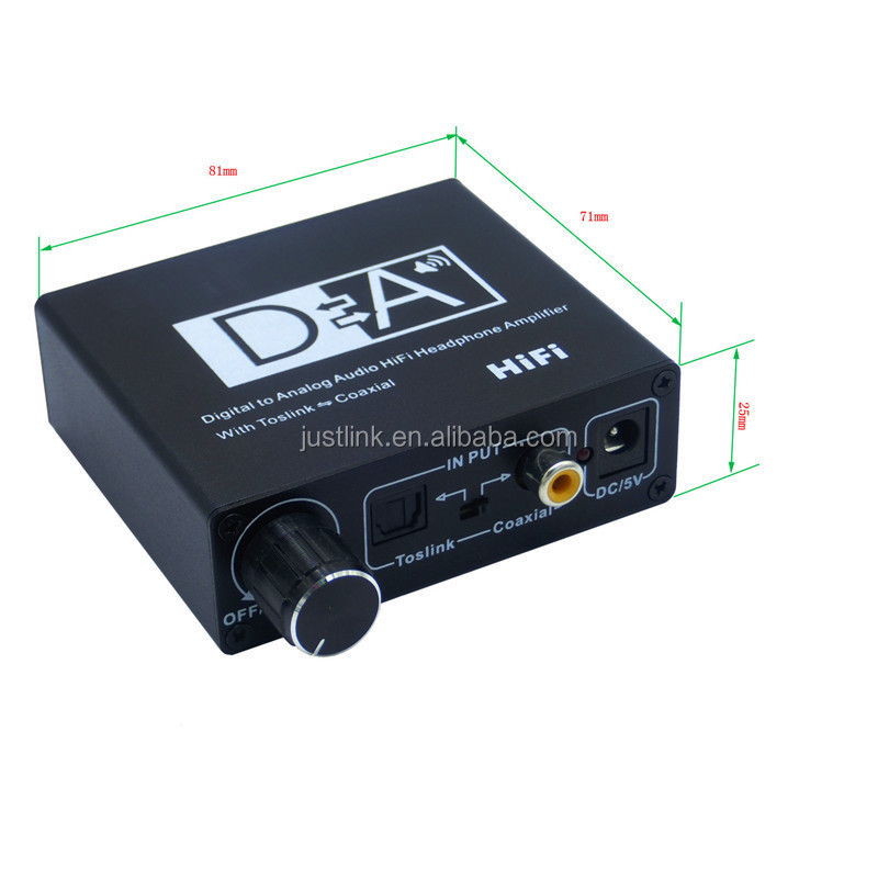 Optical Toslink to Analog HiFi Amplifier / Coaxial to Optical 3.5mm L/R Digital to Analog Audio Converter with Volume Control