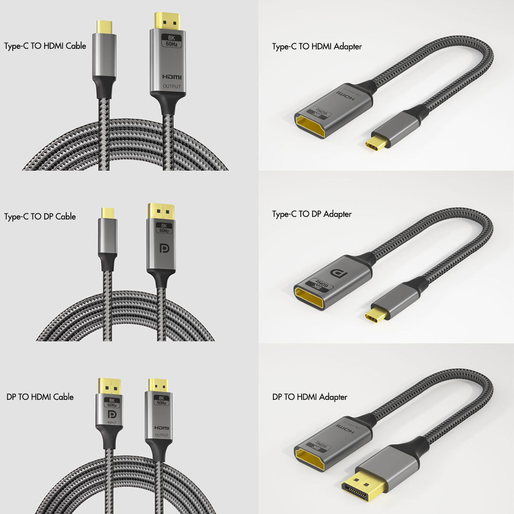 Justlink UHD USB C 3.1 to HDMI 2.1adapter 8K HDMI cable 8K60Hz 4K144Hz Type C to HDMI video adapter for Laptop Projector Monitor