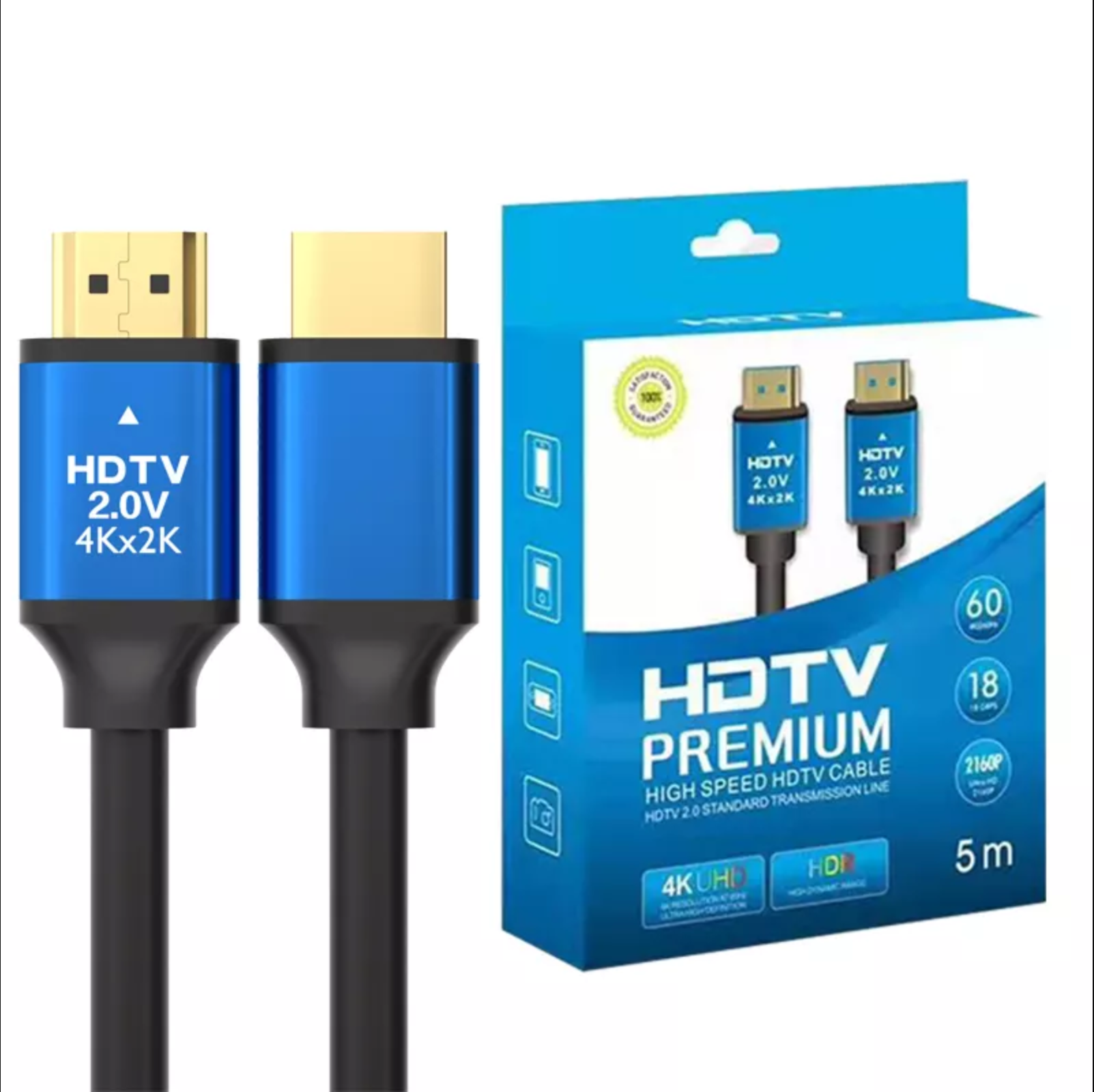 Wholesale Male to Male Gold Plated High Speed HDMI Cable OEM Support 3D 4K and 2160P 1080P 1M 1.5M 2M 3M 5M 10M 15M 20M 8k